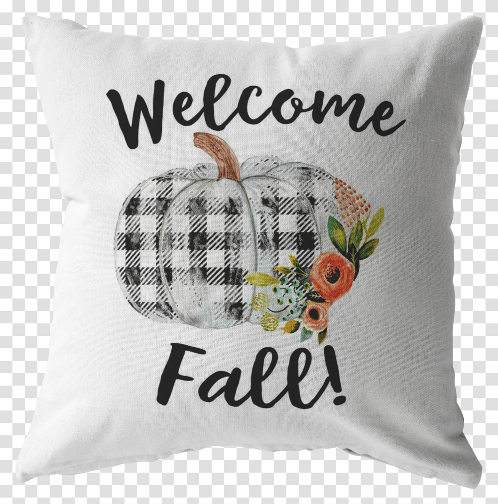 Welcome Fall Buffalo Plaid Pumpkin Pillow Buffalo Plaid And Pumpkins, Cushion, Pattern Transparent Png