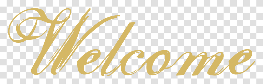 Welcome Gold No Background, Calligraphy, Handwriting, Alphabet Transparent Png