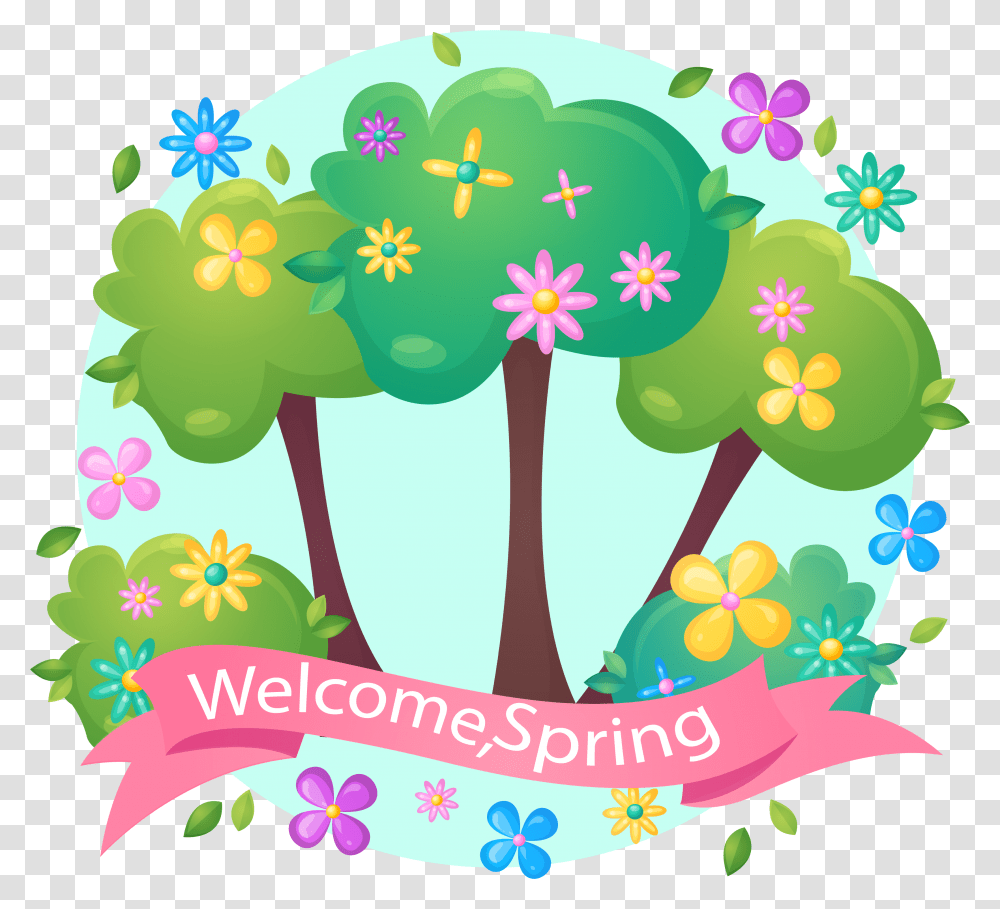 Welcome Spring Image Clipart Graphic Royalty Free Pink Welcome Spring Clipart, Floral Design, Pattern Transparent Png