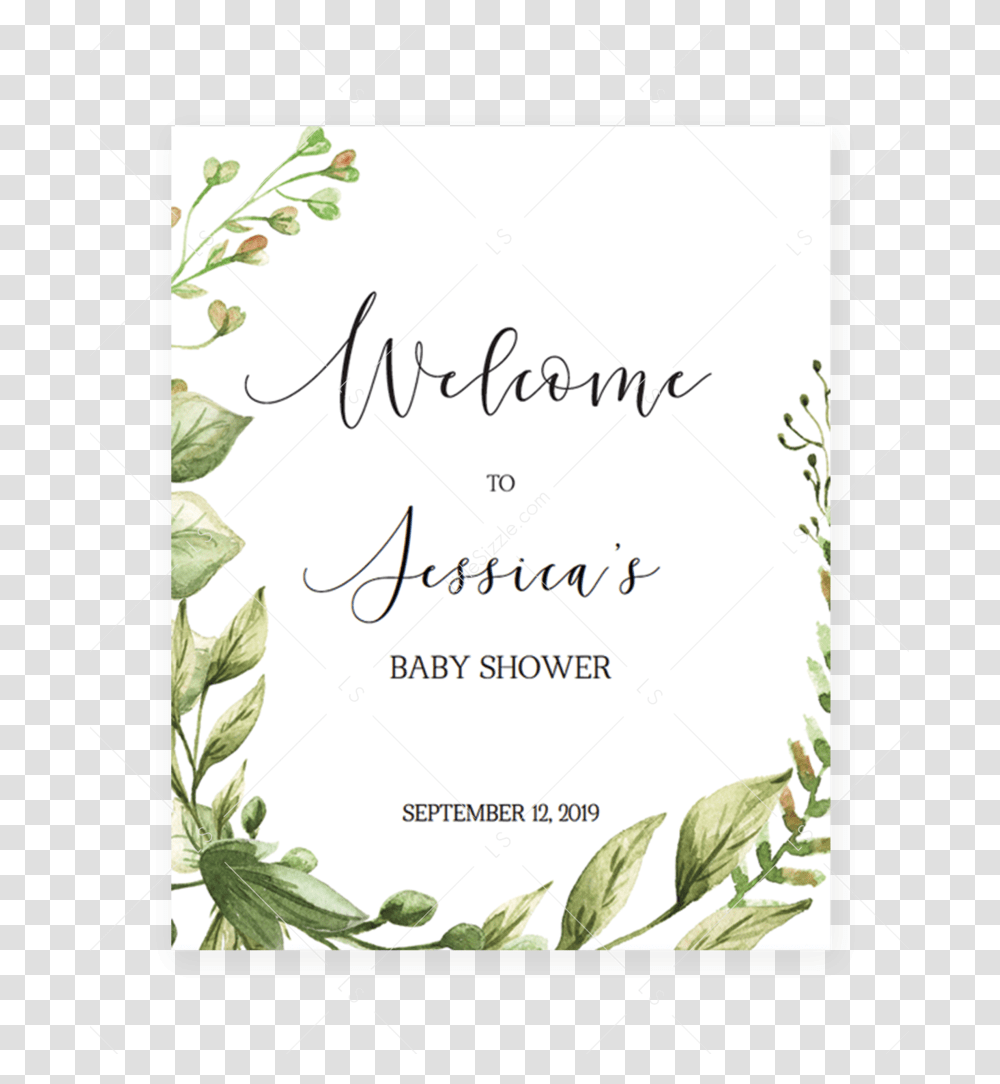 Welcome To Baby Shower Sign Editable Pdf Template Green Mom Osa Bar Sign Printable Free, Plant, Handwriting, Page Transparent Png