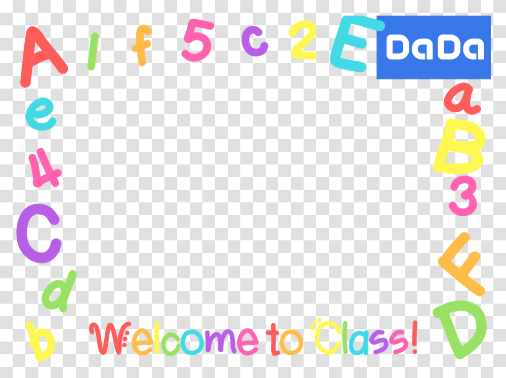 Welcome To Class Dada Manycam Borders For Online English Abc Border, Number, Alphabet Transparent Png
