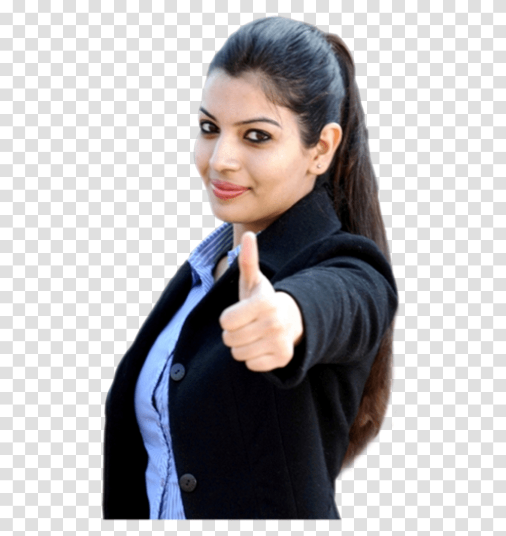 Welcome To Ias India Indian Girl Student, Person, Human, Finger, Thumbs Up Transparent Png