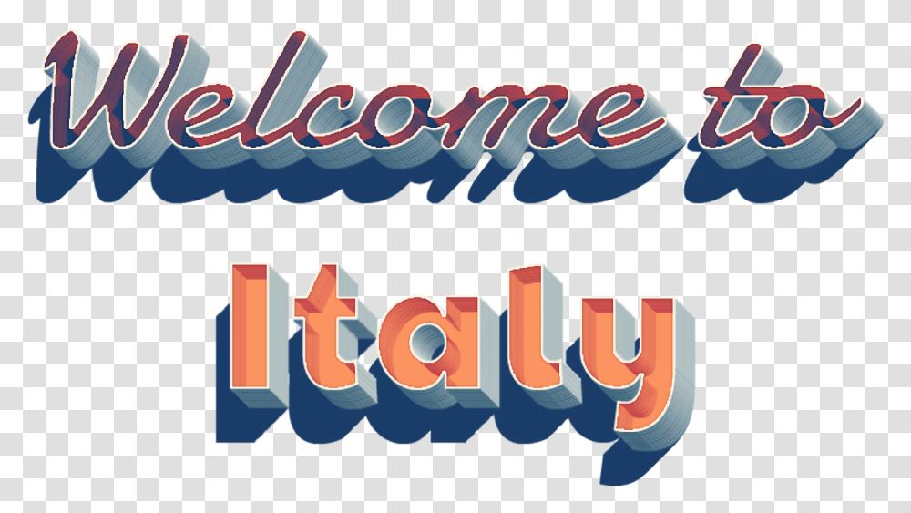Welcome To Italy 3d Calligraphy, Label, Word, Alphabet Transparent Png