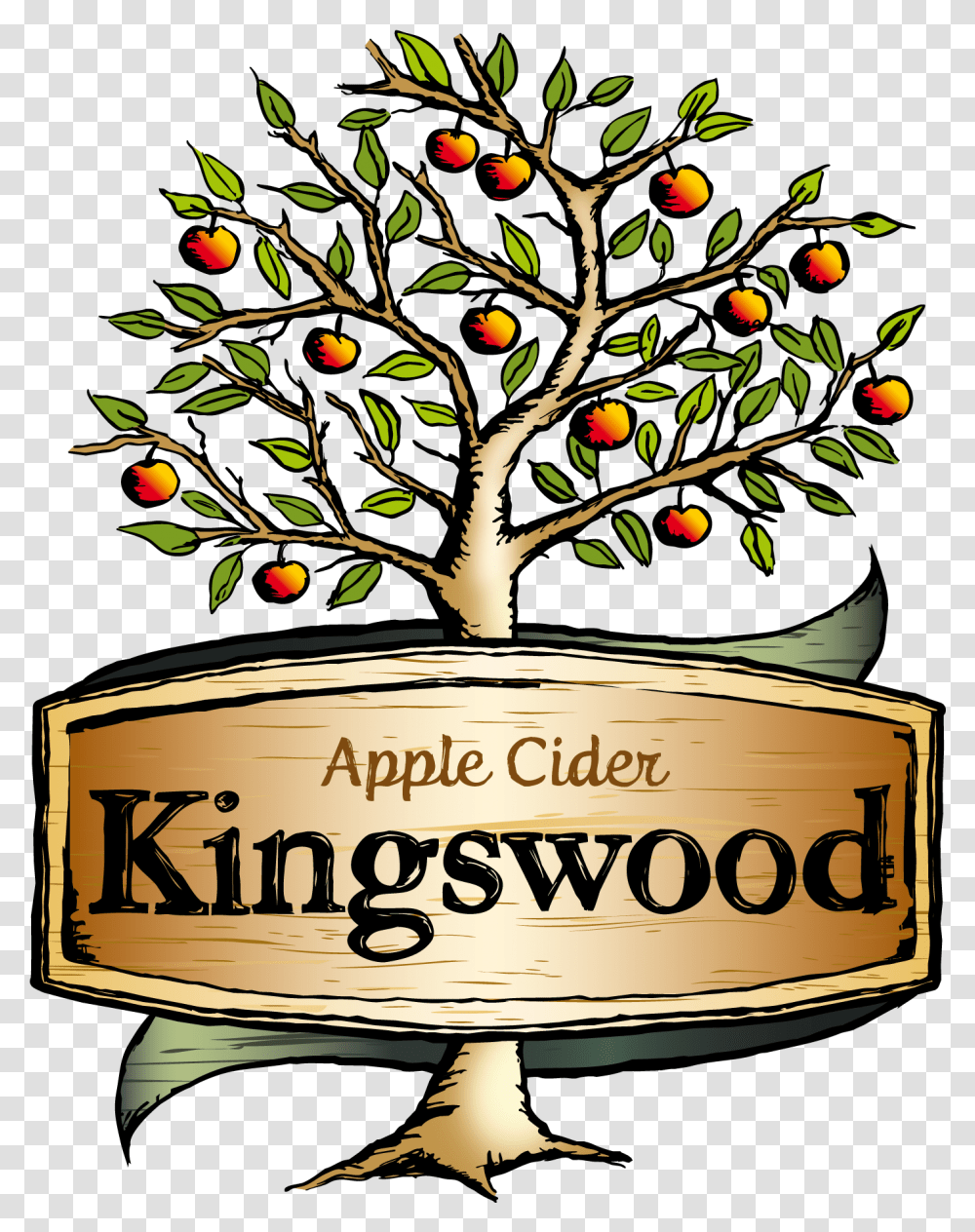 Welcome To Kingswood - A New Brand Of Cider Makes Its Way Kingswood Apple Cider, Label, Text, Plant, Tree Transparent Png