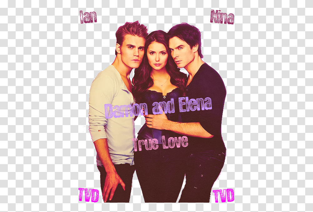 Welcome To Mysticvampires Vampire Diaries Damon Elena And Stefan, Person, Sleeve, Long Sleeve Transparent Png