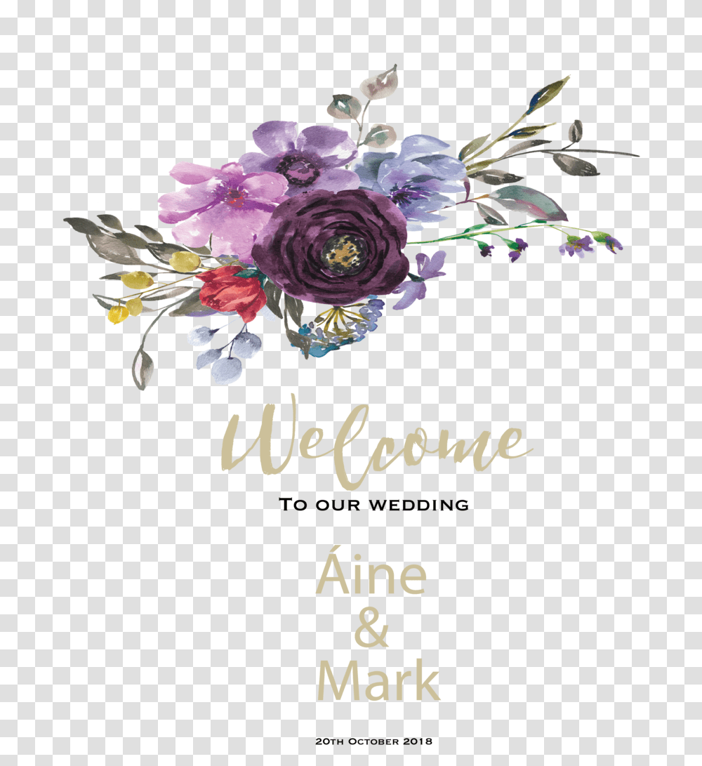 Welcome To Our Wedding Bouquet, Floral Design, Pattern Transparent Png