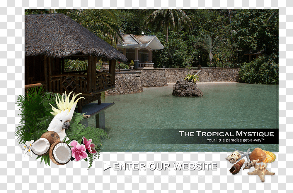 Welcome To The Tropical Mystique Resort Vacation, Building, Plant, Bench, Furniture Transparent Png