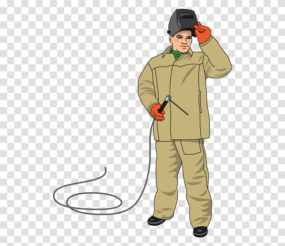 Welding Clipart Workwear, Person, Human, Helmet, Clothing Transparent Png