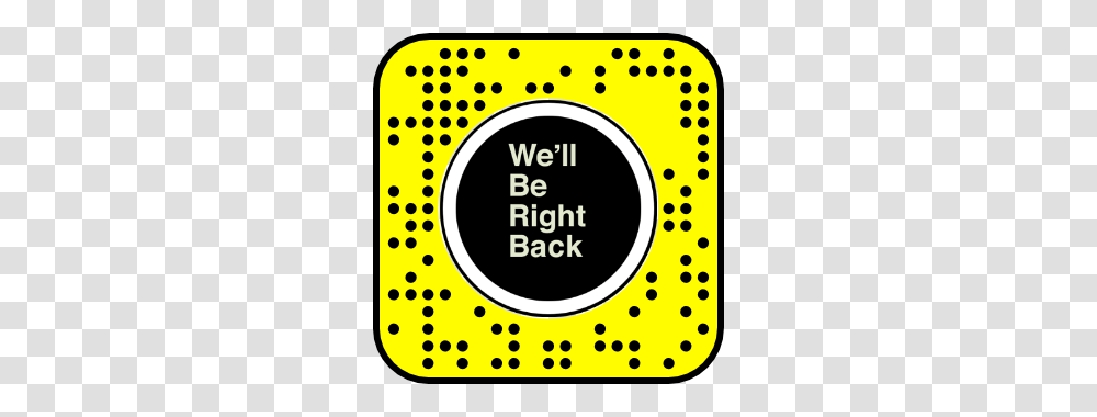 Well Be Right Back With Freeze Frame Snaplenses, Label, Logo Transparent Png