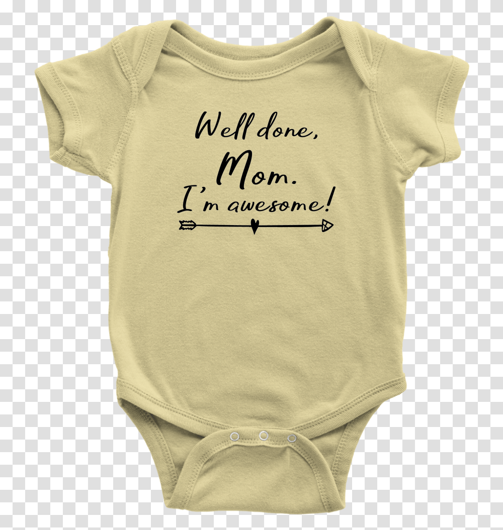 Well Done Mom I'm Awesome Funny Baby Bodysuit Baby Shark Birthday Suit Baby, Apparel, T-Shirt Transparent Png