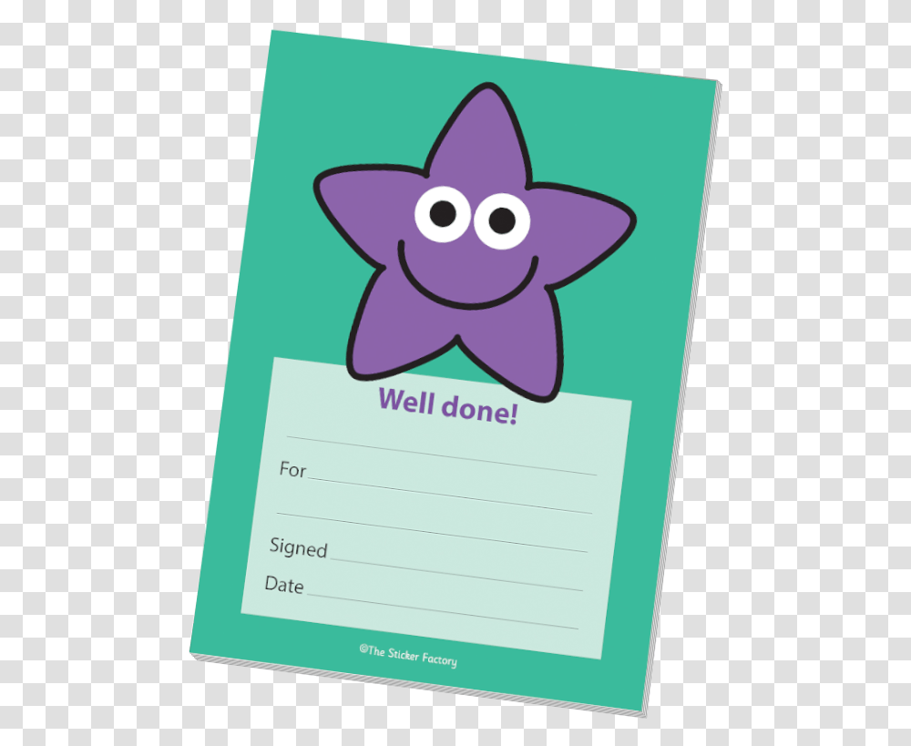 Well Done Purple Star Praise Pad, Text, Star Symbol, Cat, Pet Transparent Png