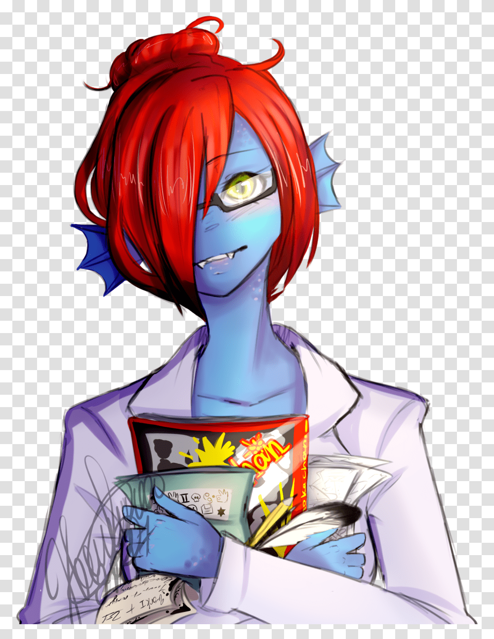 Well Heh I Decided To Paint Swap Undyne I Cant Even Undertale Undyne Fanart, Manga, Comics, Book Transparent Png