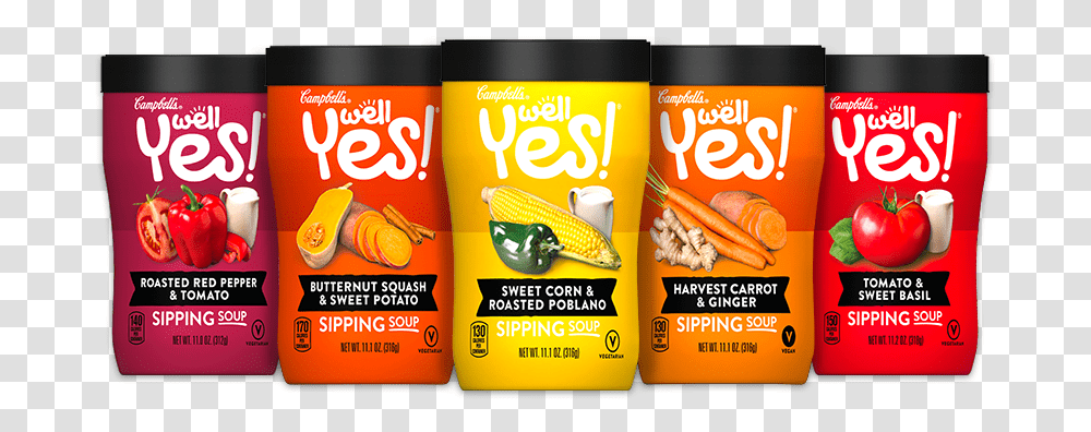 Well Yes Sipping Soups Product Line Up Carbonated Soft Drinks, Food, Label Transparent Png