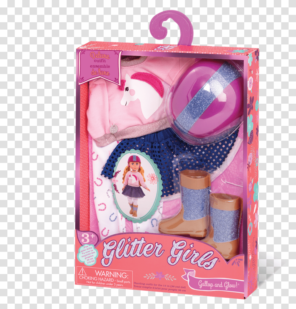 Wellie Wishers Glitter Girls Doll By Battat, Diaper, Pencil Box, Cosmetics Transparent Png