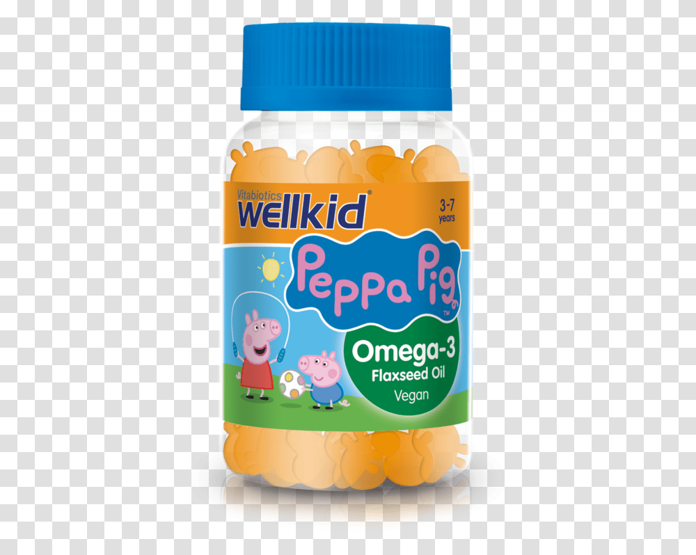 Wellkid Peppa Pig Omega 3 Vitabiotics Peppa Pig Pro Tummy, Tin, Can, Jar, Food Transparent Png