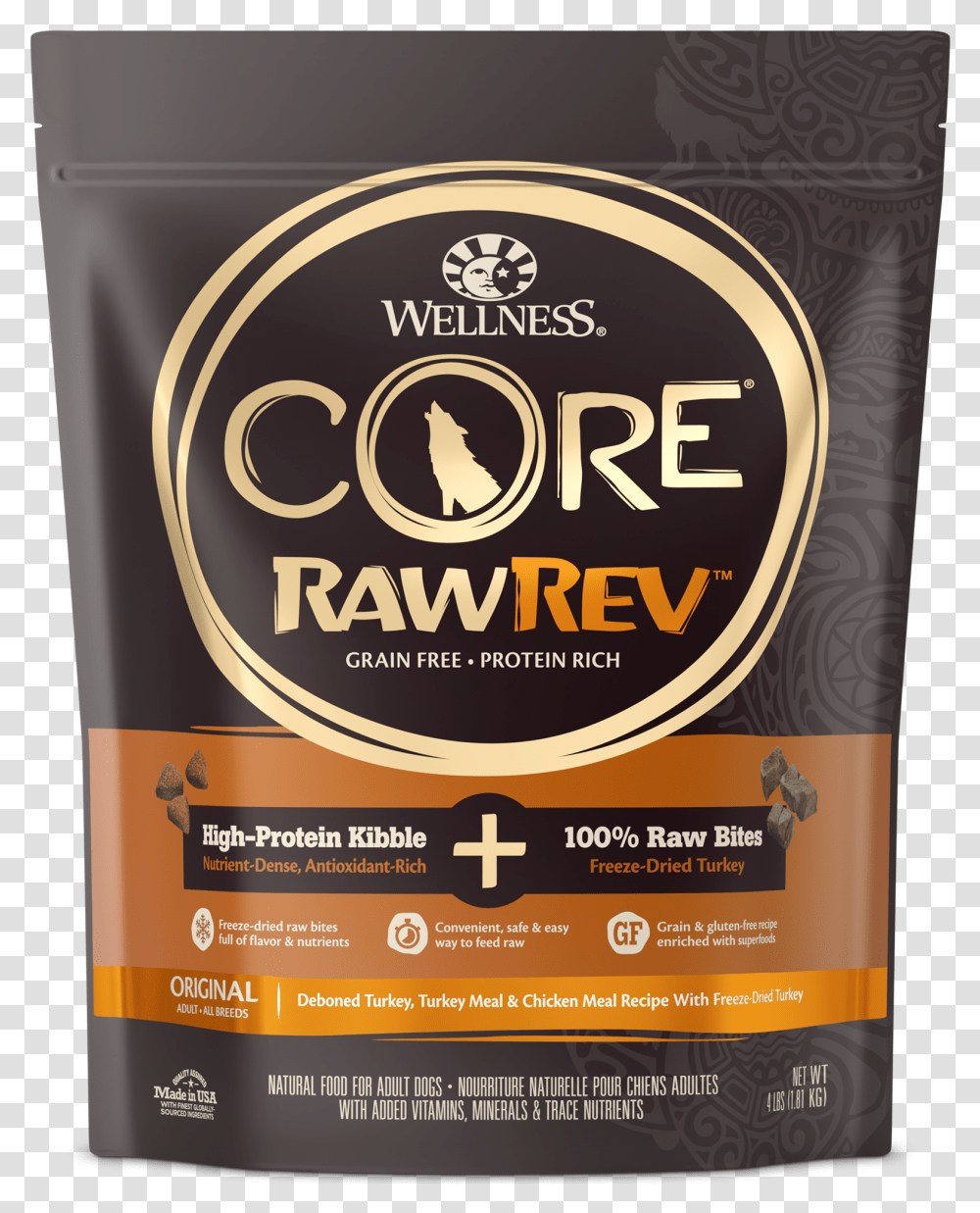 Wellness Core Rawrev Natural Grain Free Original Turkey, Bottle, Poster, Advertisement, Beverage Transparent Png