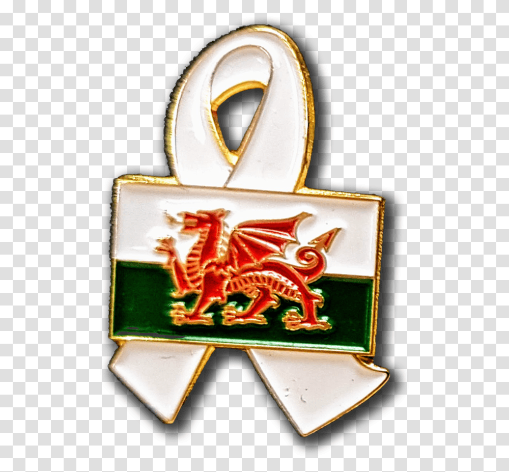 Welsh Flag Enamel Badge - White Ribbon Uk Emblem, Symbol, Lobster, Seafood, Sea Life Transparent Png