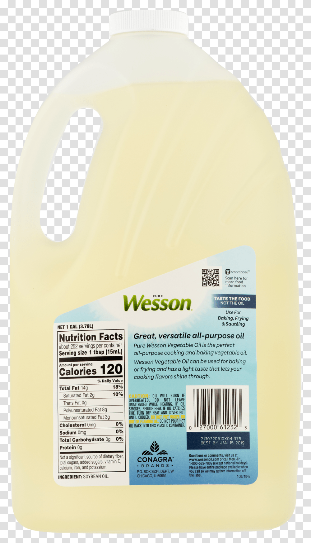 Wesson Vegetable Oil Ingredients, Label, Beverage, Drink Transparent Png