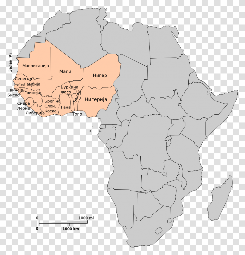 West Africa On A Map, Diagram, Plot, Atlas Transparent Png