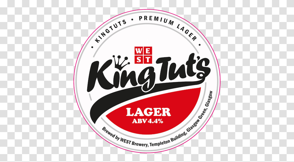 West Brewery King Tutu2019s Lager Circle, Label, Text, Sticker, Food Transparent Png
