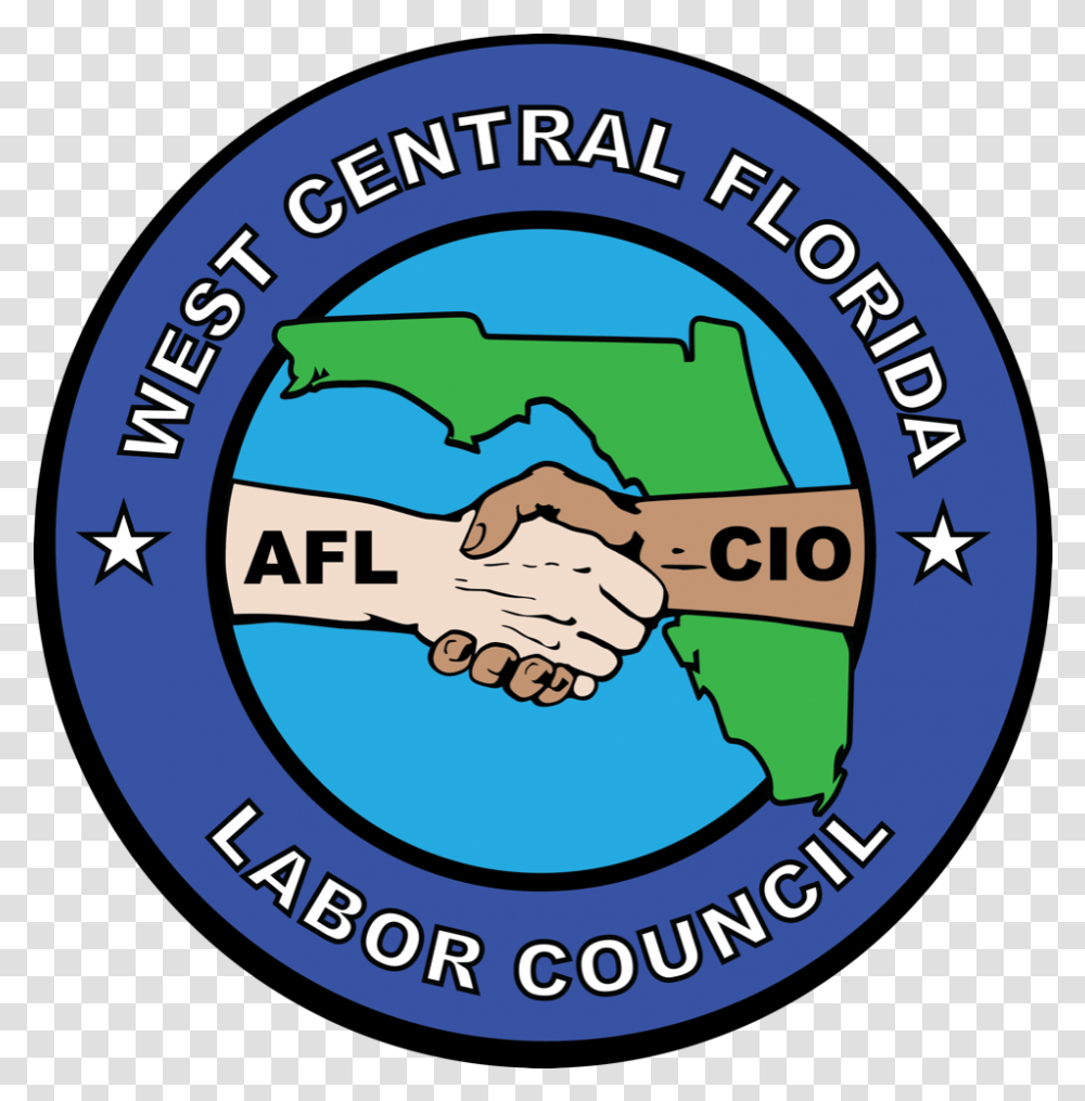 West Central Florida Labor Council Afl Cio West Central Florida Afl Cio, Hand, Text, Logo, Symbol Transparent Png