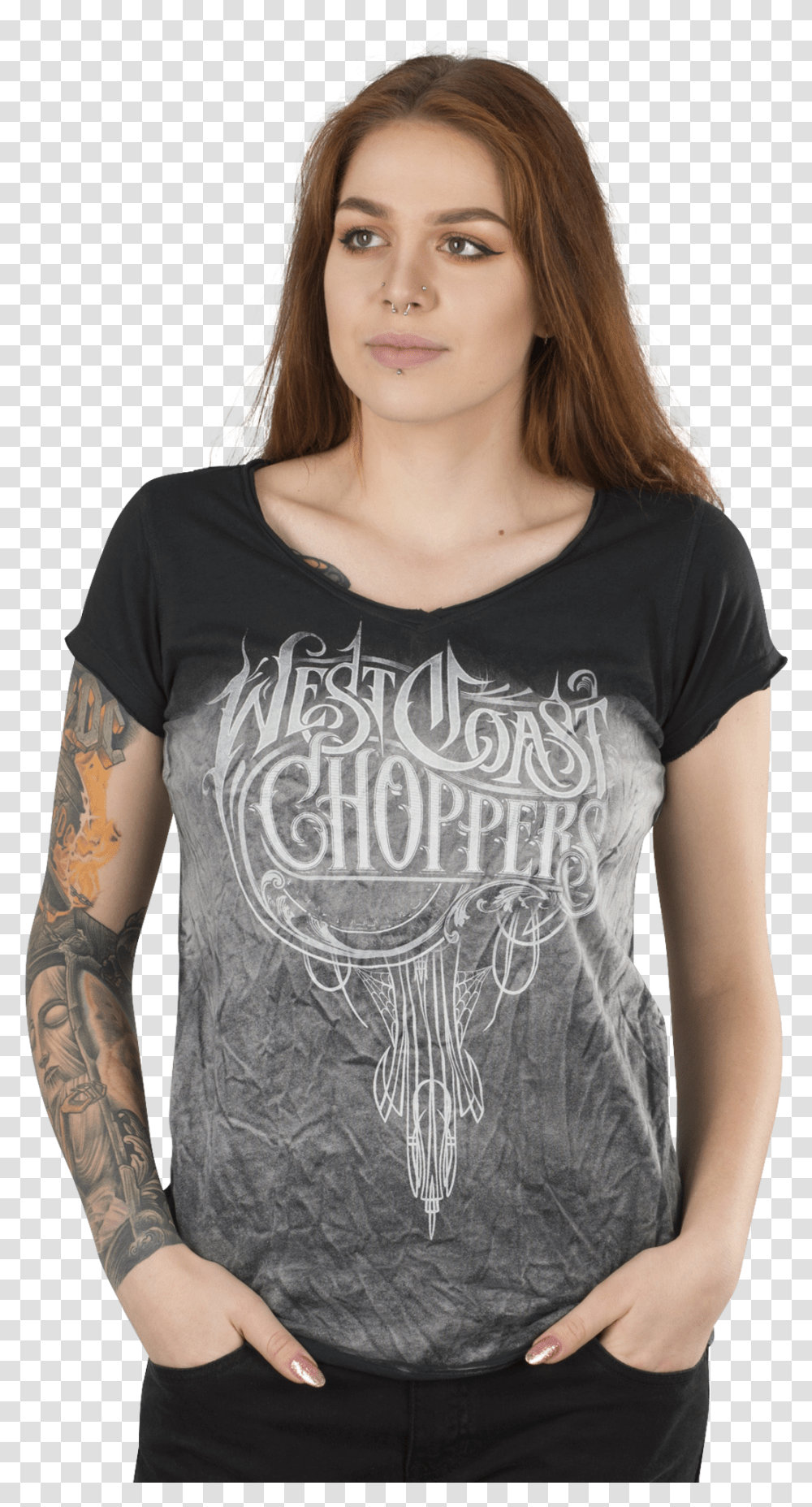 West Coast Choppers Old Western Ladies Scoop Neck, Clothing, Apparel, Person, Human Transparent Png