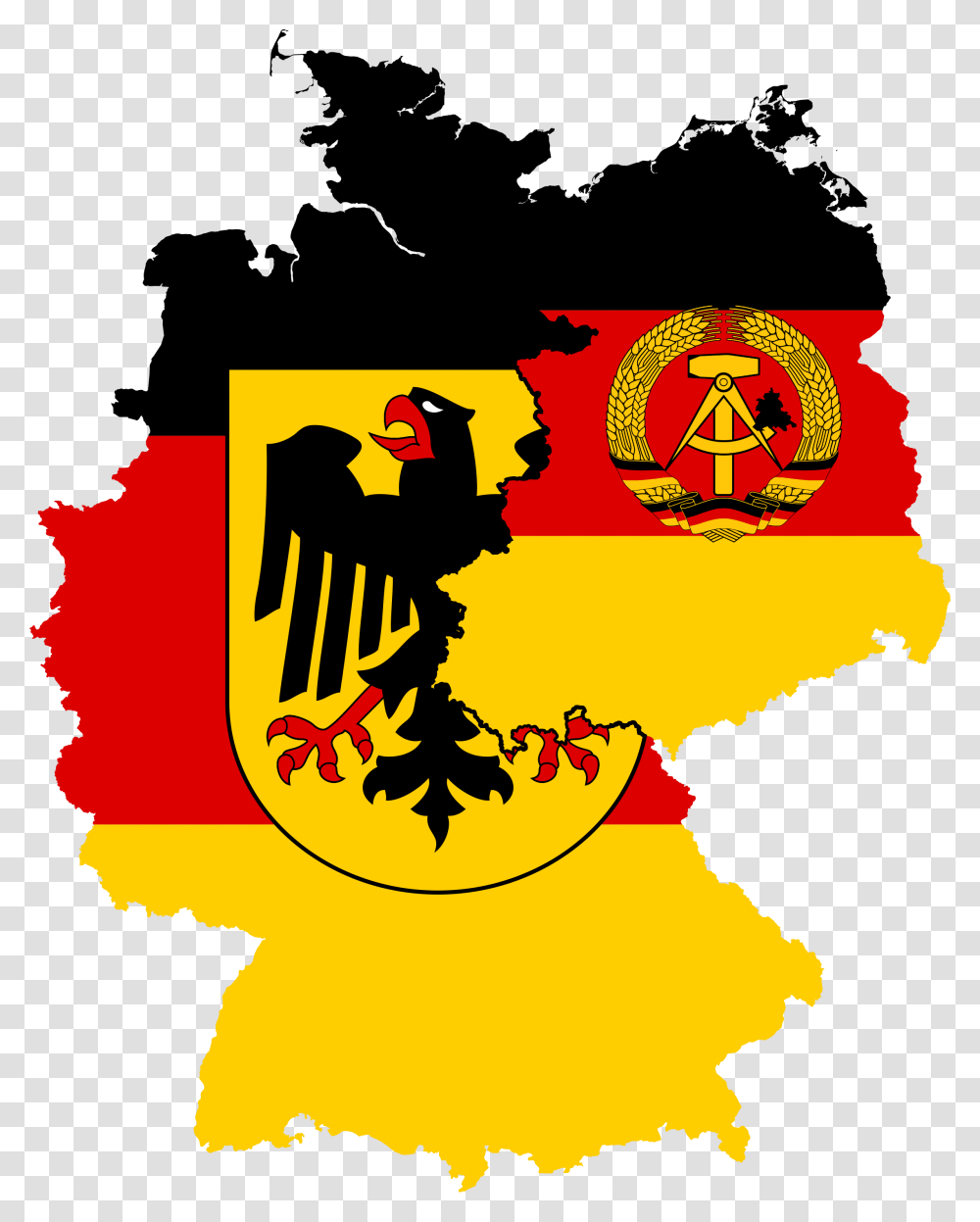 West Germany East Germany Flag Map, Poster, Advertisement, Logo Transparent Png