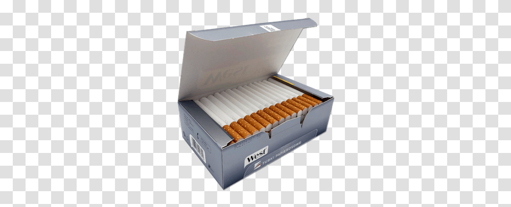 West Silver Ks 100 Cigarette Filter Tubes Bullet, Bread, Food, Box, Cracker Transparent Png