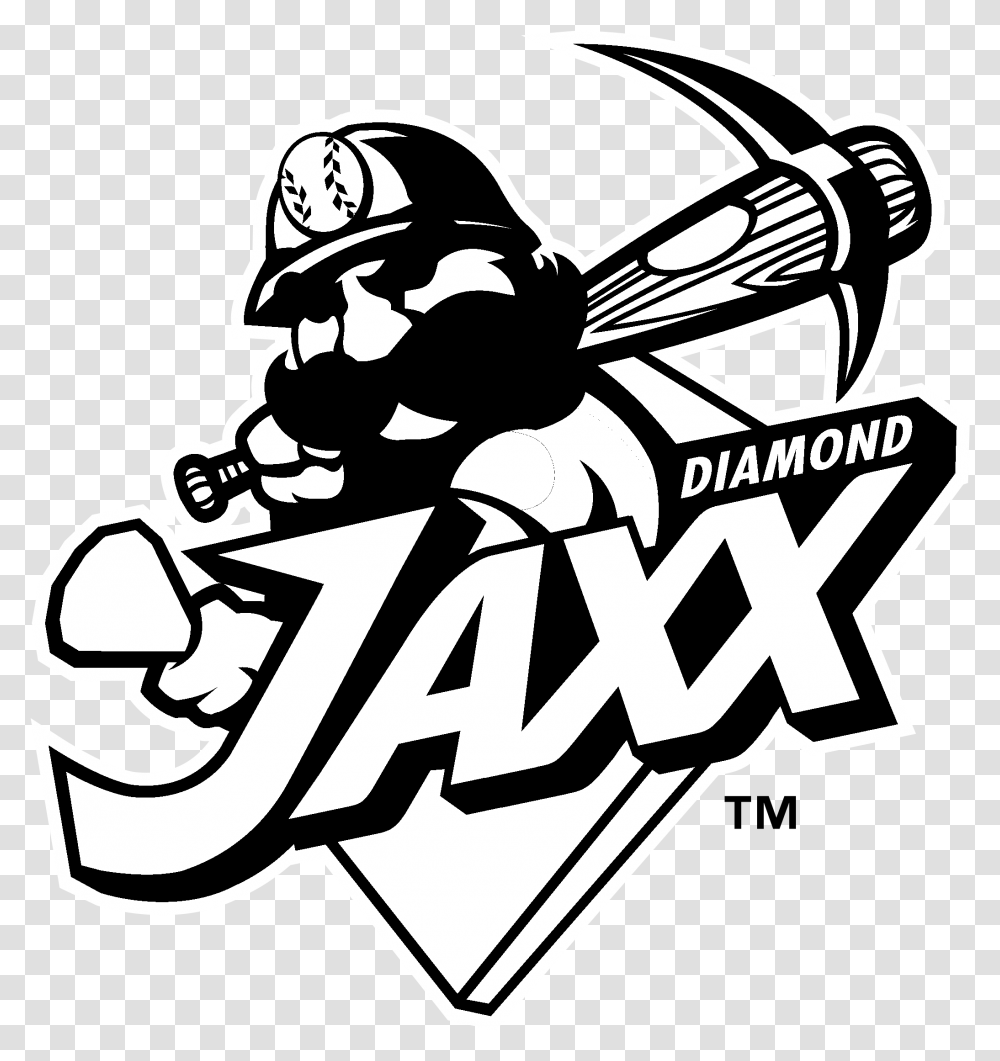 West Tenn Diamond Jaxx Logo Black And White Diamond Jaxx Baseball Club, Stencil, Lawn Mower, Tool Transparent Png