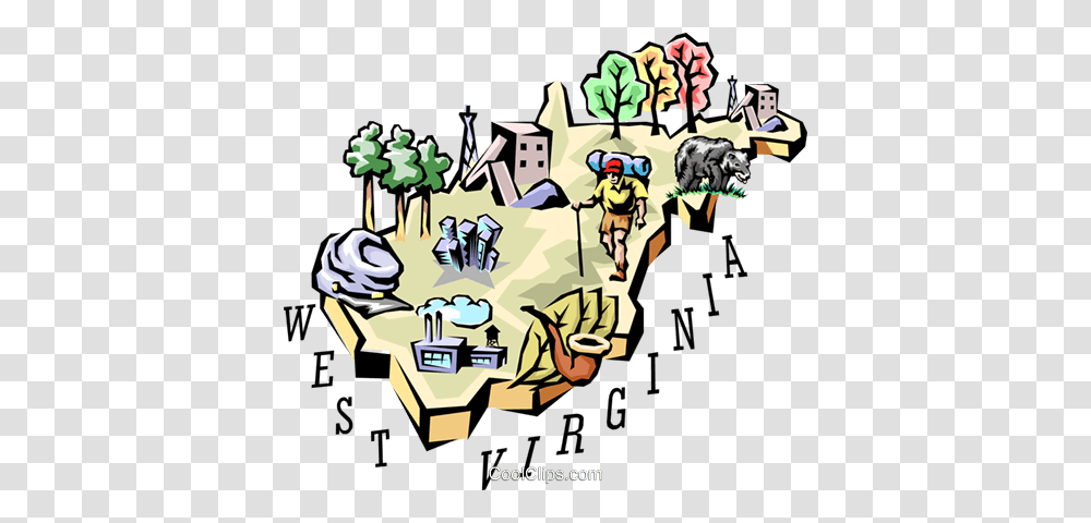 West Virginia Vignette Map Royalty Free Vector Clip Art, Comics, Book, Person, Poster Transparent Png