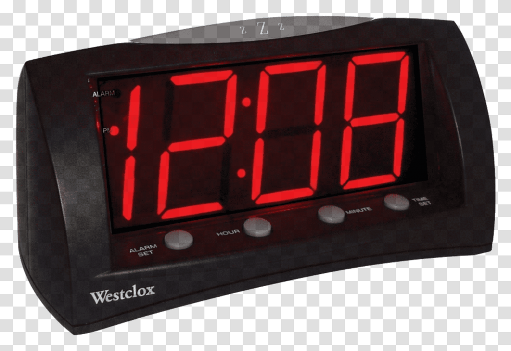 Westclox Oversized Snooze Alarm Clock Black Alarm Clock, Digital Clock, Train, Vehicle, Transportation Transparent Png