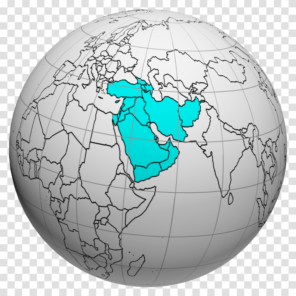 Western Asia On The World Map Western Asia On World Map, Outer Space, Astronomy, Universe, Planet Transparent Png