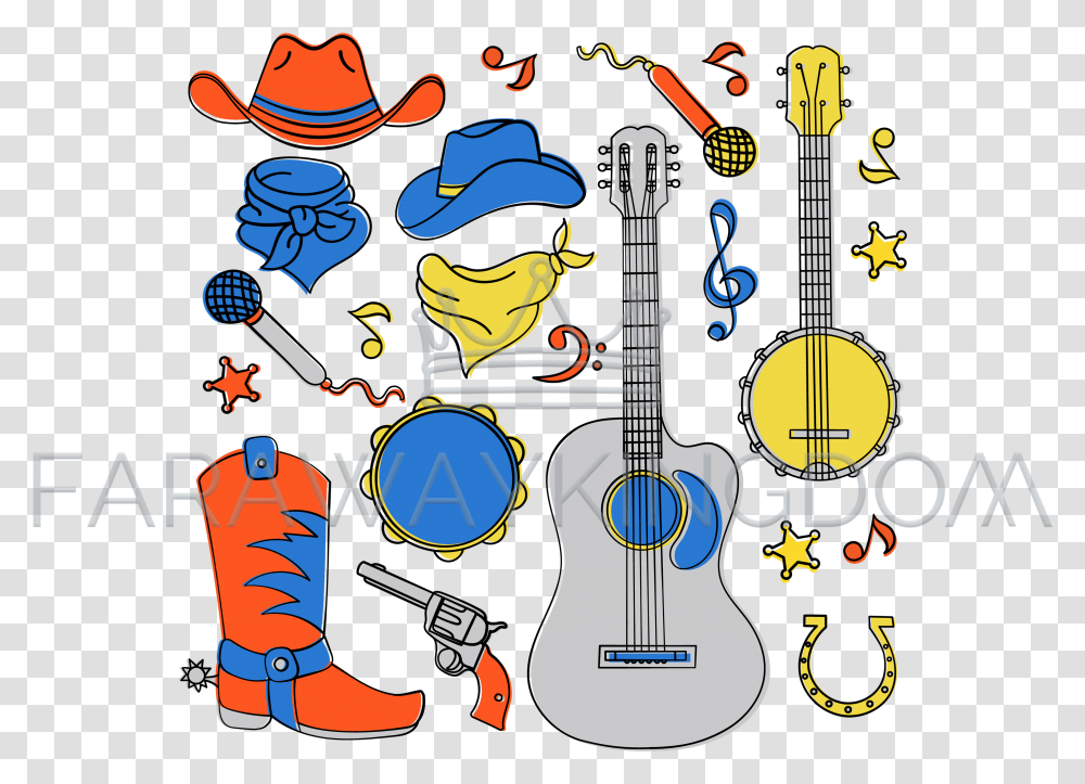 Western Festival Vector Illustration Clip Art, Leisure Activities, Musical Instrument, Guitar, Violin Transparent Png