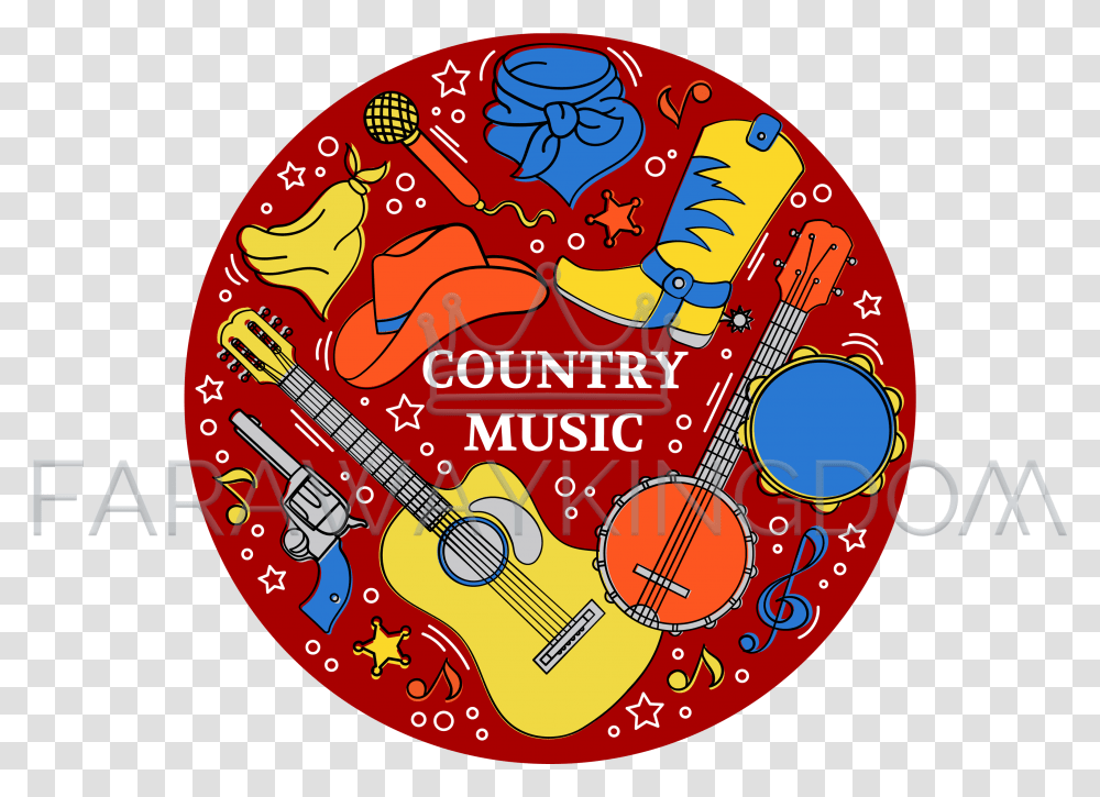 Western Festival Vector Illustration Country Music, Guitar, Leisure Activities, Musical Instrument, Bass Guitar Transparent Png