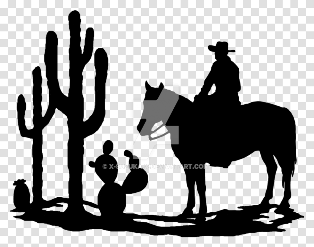 Western Horse Clipart Western Cowboy Cowboy On Horseback Silhouette, Alphabet, Gray Transparent Png