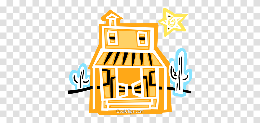Western Saloon Royalty Free Vector Clip Art Illustration, Housing, Building Transparent Png