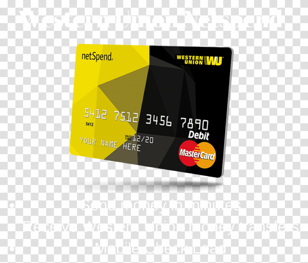 Western Union Netspend Western Union, Credit Card, Flyer, Poster Transparent Png