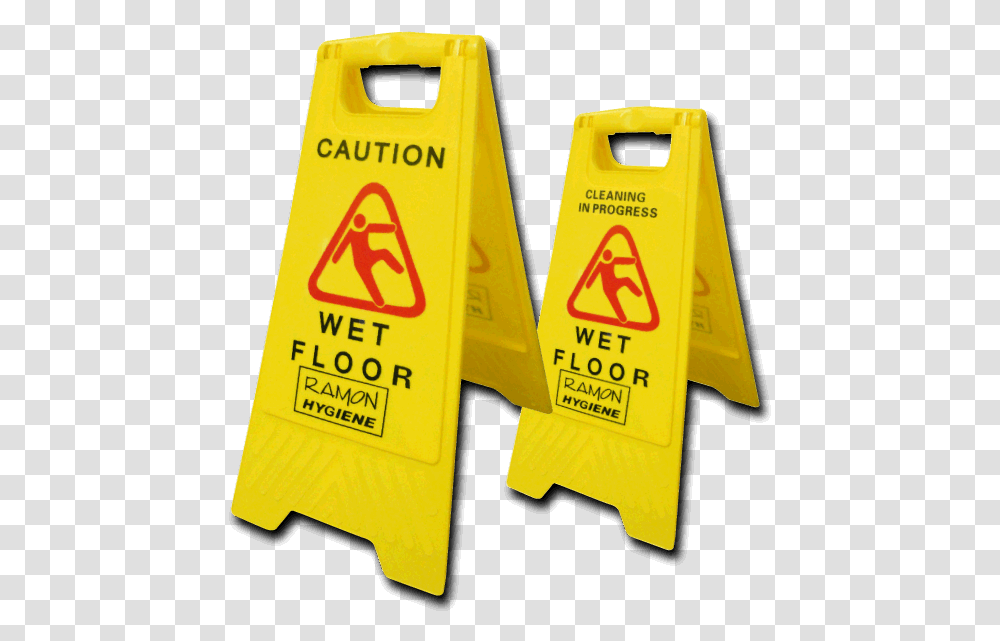 Wet Floor Caution Sign Download Yellow Wet Floor Sign, Barricade, Fence Transparent Png