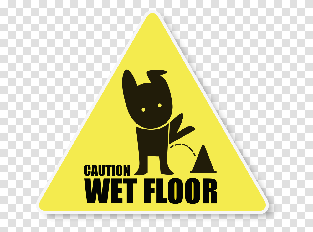Wet Floor Sign By Perfect Reality Cartoon Floor Slippery, Road Sign, Cat, Pet Transparent Png