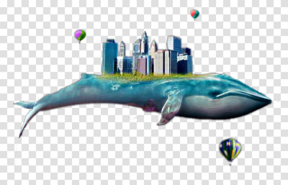 Whale City Floating Freetoedit Blue Whale, Animal, Sea Life, Electronics, Fish Transparent Png