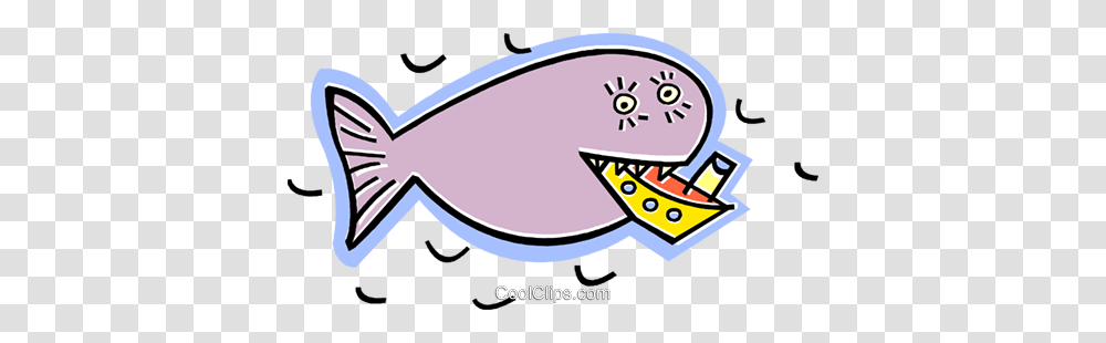 Whale Eating A Ship Royalty Free Vector Clip Art Illustration, Animal, Sea Life, Fish, Vehicle Transparent Png