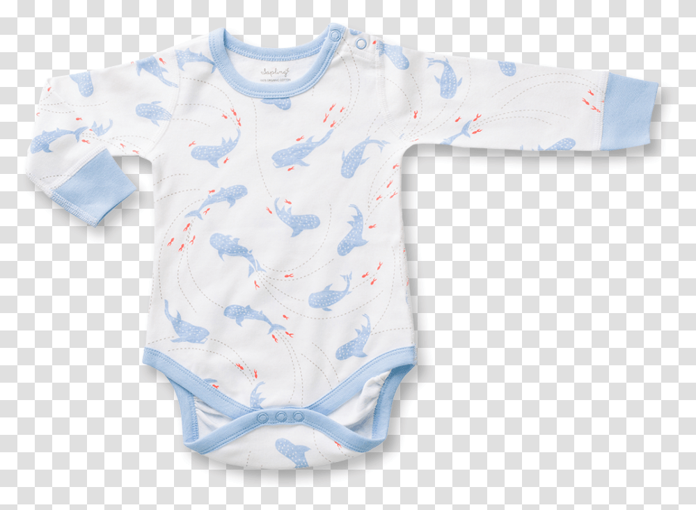 Whale Shark Long Sleeve Bodysuit Whale Shark Baby Print, Apparel, T-Shirt, Stain Transparent Png