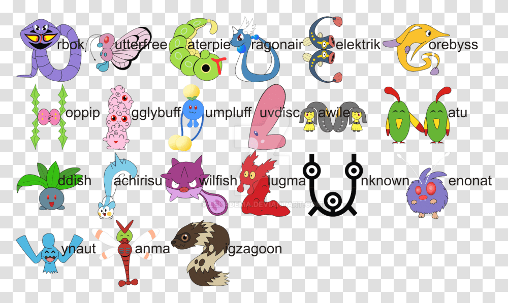 What Are Some Pokemon Whose Names Start With The Letter Pokemon Art Letter, Bird, Animal Transparent Png