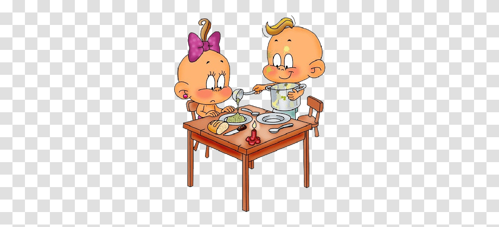 What Dream About Table Means Funny Baby Boy And Baby Girl Cartoon, Bowl, Furniture, Female, Video Gaming Transparent Png