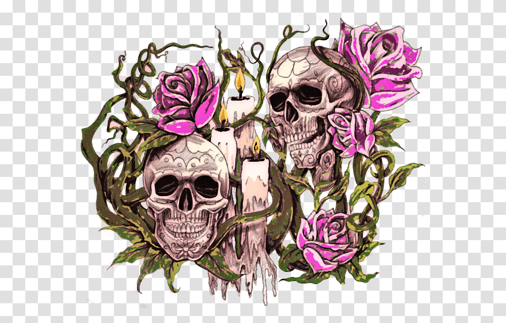What Is The Meaning Of A Skull And Rose Tattoo Youtube Skull And Rose Tattoos, Doodle, Drawing, Painting Transparent Png