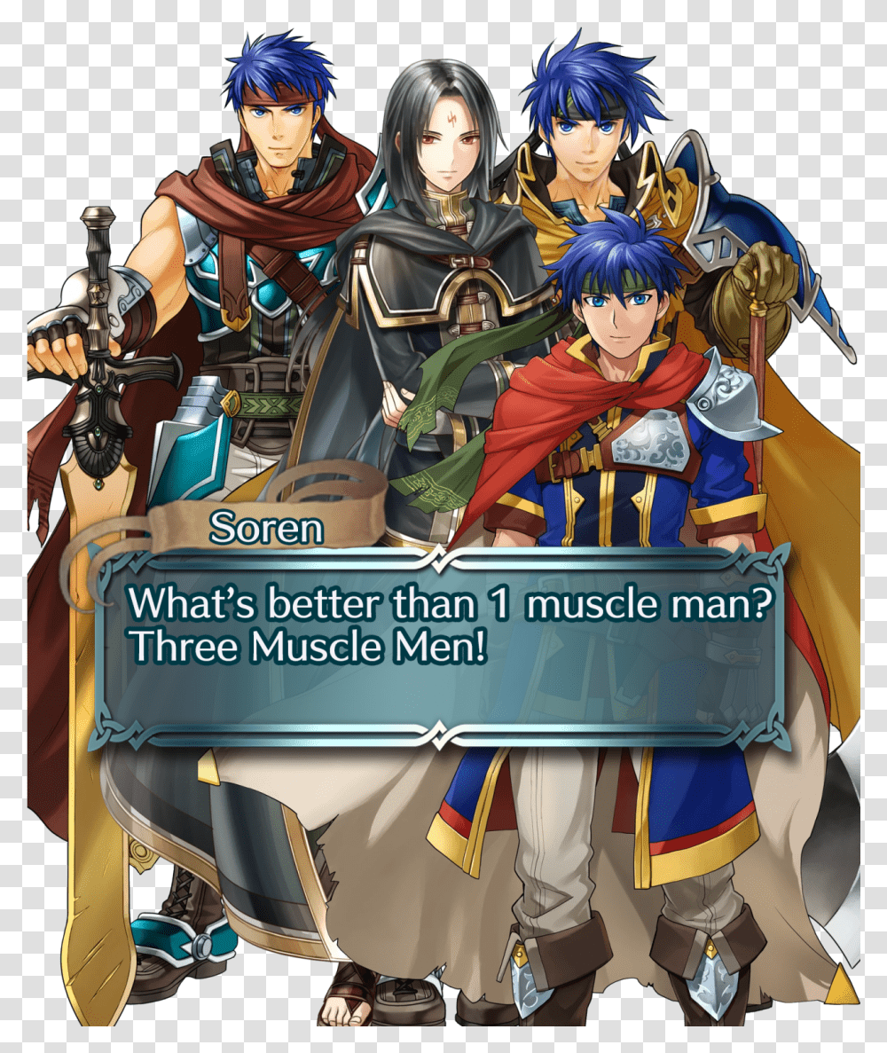 What's Better Than 1 Muscle Man Three Muscle Men Ike Fire Emblem Heroes, Person, Comics, Book, Manga Transparent Png