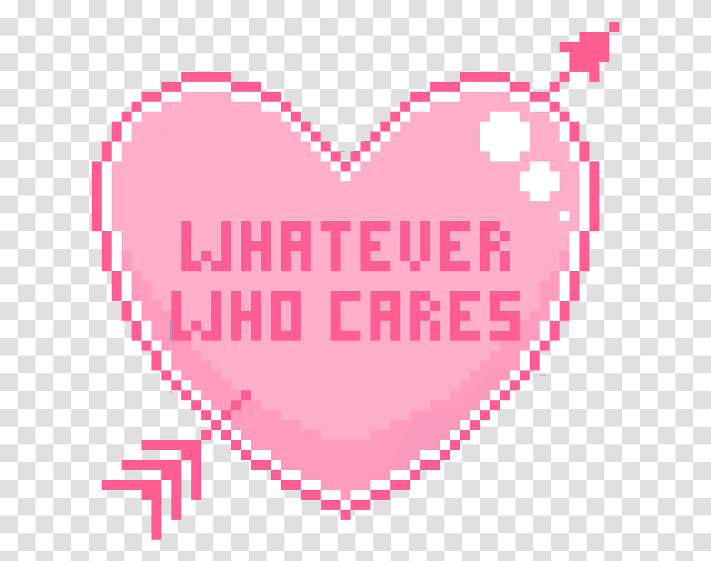 Whatever Who Cares Love Heart Colorful Cute Valentine Pixel Art, Rug, Face, Cushion Transparent Png