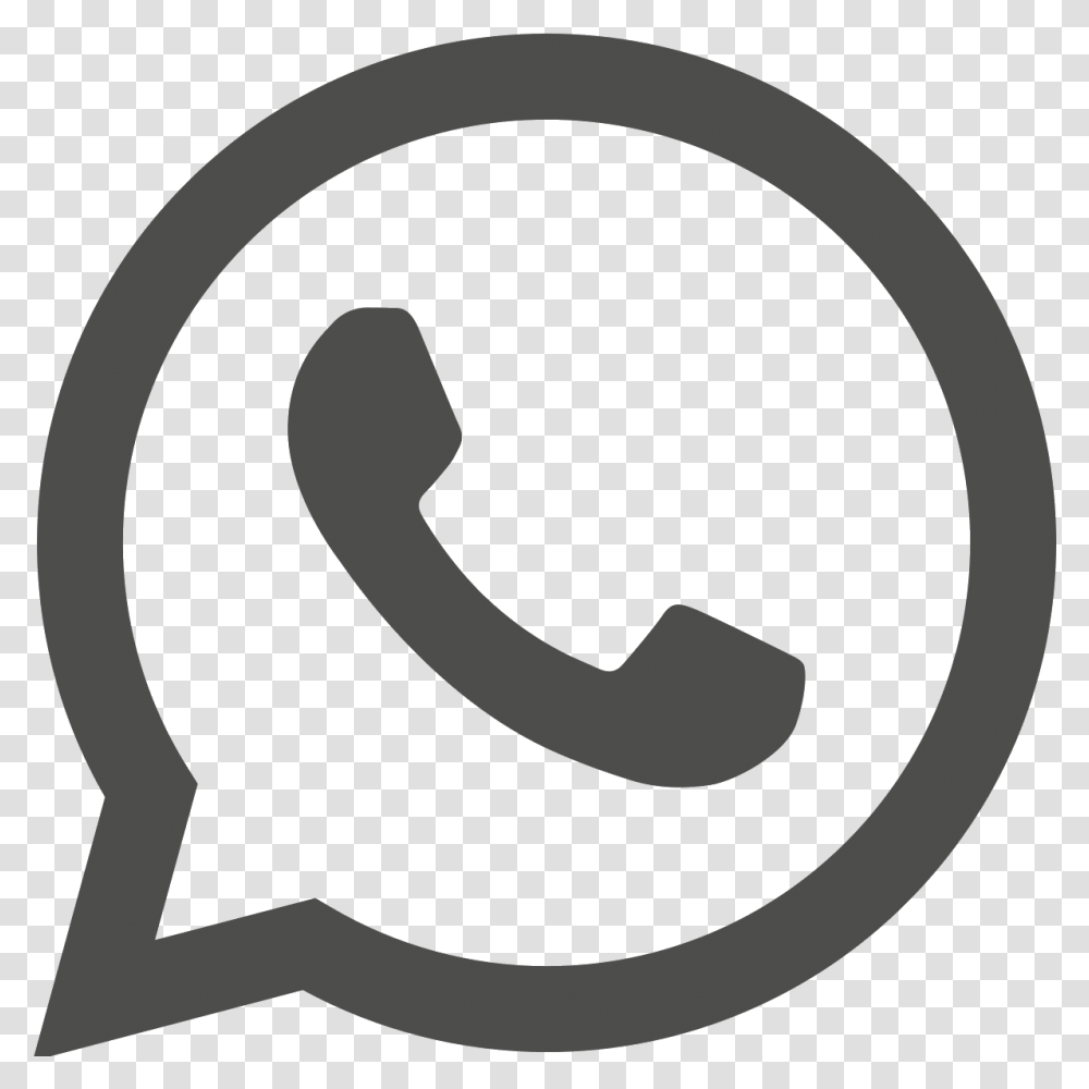 Whatsapp Icon Black White, Alphabet, Number Transparent Png