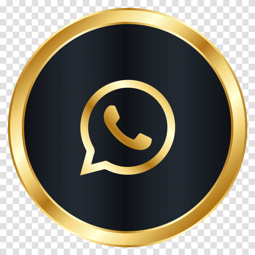 Whatsapp Icon Image Free Download Whatsapp Icon, Text, Alphabet, Symbol, Gold Transparent Png