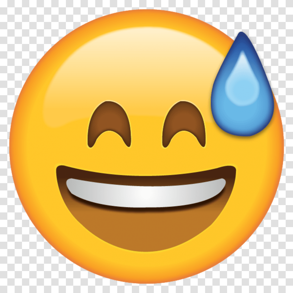 Whatsapp Sweat Emoji Sweat Laugh Emoji, Cutlery, Bird, Animal, Food Transparent Png